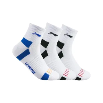 LiNing Socks Cotton Polyester Elastane Unisex 3 Pack Abrasion Resistant Breathable