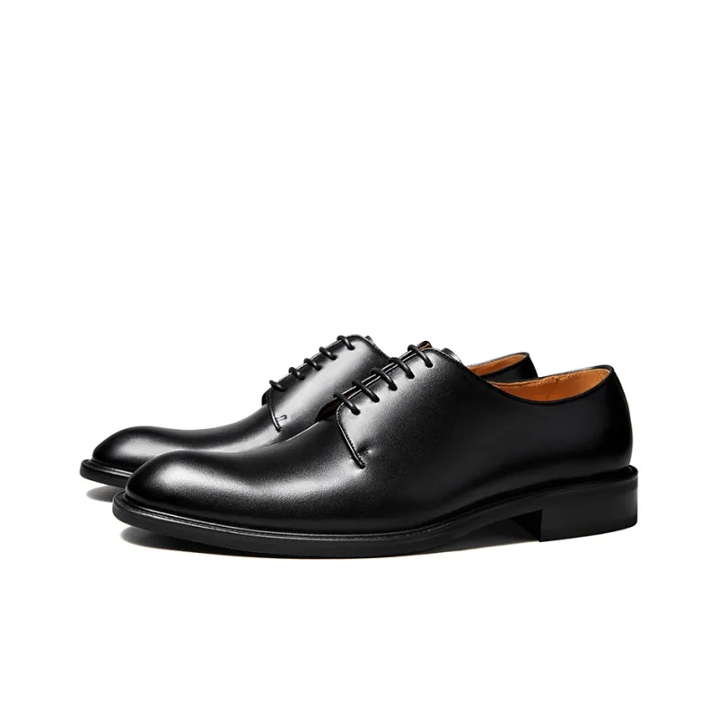 THOM WILLS British Business Calfskin Derby Shoes Dress Shoes Men's Black-1