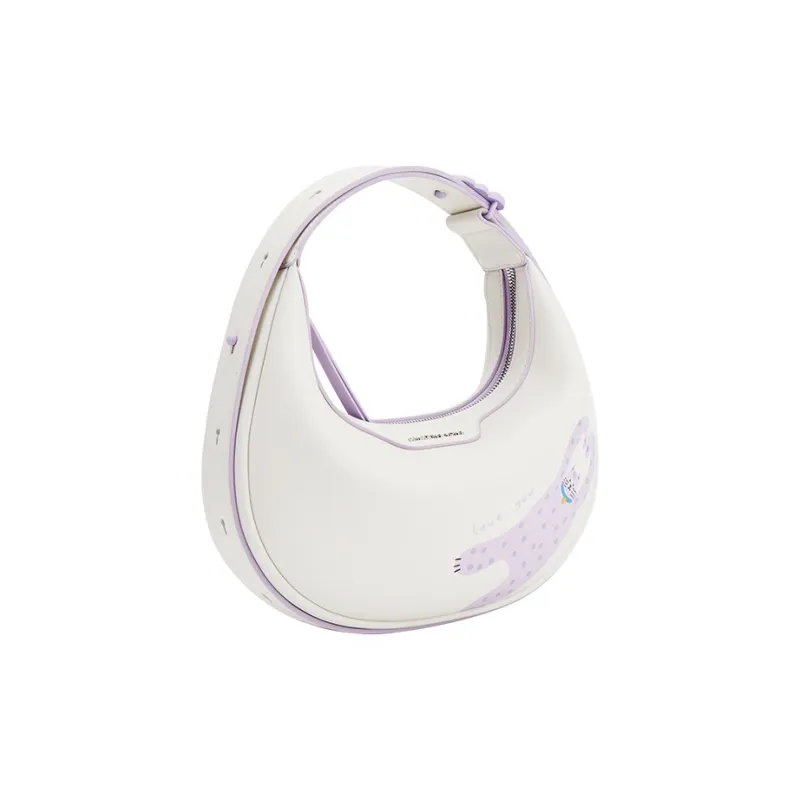 AMAZING SONG Cow Leather One Shoulder Handbags Regular Women's Cream White/Hug Pink-2