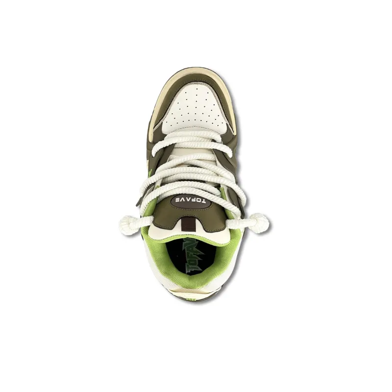TOFAVE Puffy Shoes Low Top Skateboard Shoes Unisex Avocado Milk Tea-2