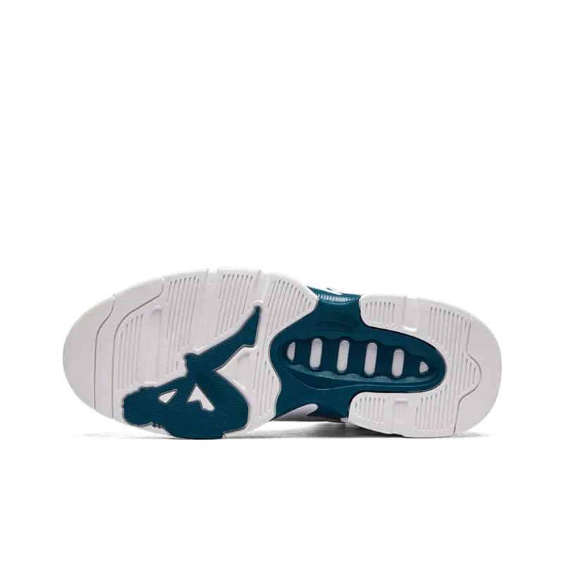 Kappa Slip Resistant Mid Top Vintage Basketball Shoes Unisex White Green-5