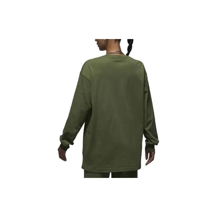 Jordan Essentials Drop Shoulder Sleeve T-Shirt Women's Light Olive-1
