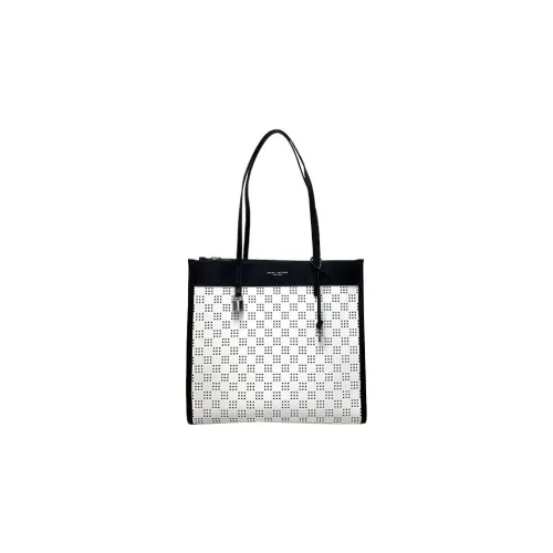MARC JACOBS Leather Tote Bag Shopping Bag Shoulder Bag Handbag Women's Black & White