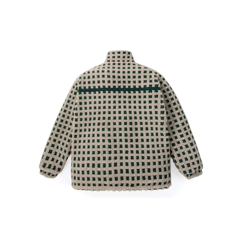 GENANX Puffer Jacket Unisex Green Plaid-1