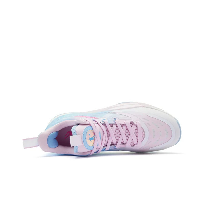 QIAODAN Killing Move 3.0 Cushioning Wear-Resistant Mid-Top Basketball Shoes Men's Blue White Pink-3