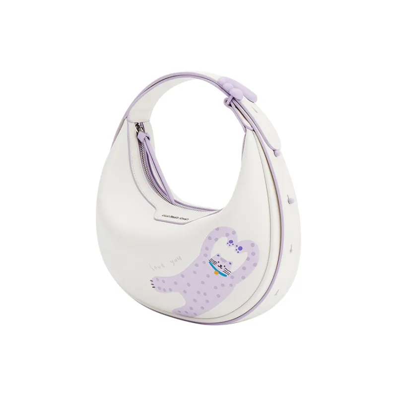AMAZING SONG Cow Leather One Shoulder Handbags Regular Women's Cream White/Hug Pink-1
