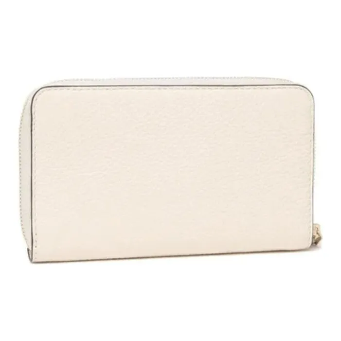 COACH Zip Around Leather Circumferential Zip Closure Wallet Card Holder Medium Size Women's Pure White-1
