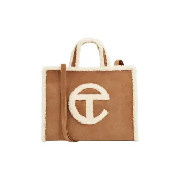 UGG Shearling Tote Bag Shopping Bag One Shoulder Handbag Crossbody Bag Medium Size Women's Chestnut