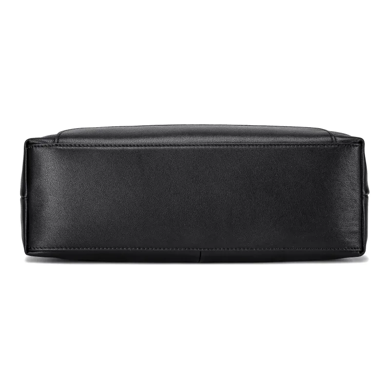 Ace Paul Litchi Grain Top Grain Cow Leather Crossbody Bag Shoulder Bag Medium Size Unisex Black-4