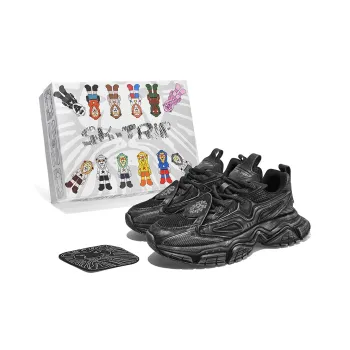 SK.TRIP Bow And Arrow 1 Cushioning Height Increasing Wear-Resistant Low-Top Chunky Sneakers Unisex Jet Black