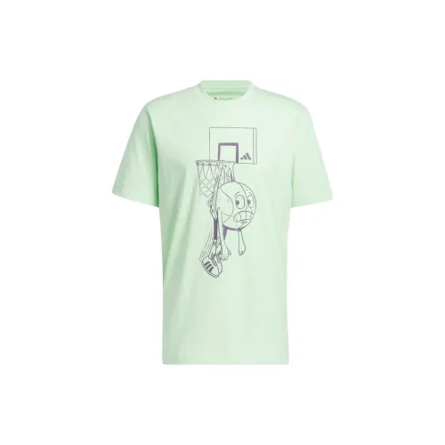 Adidas T-Shirts Men Half-Green Multicolor