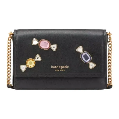 Kate Spade Saffiano Leather Wallet Crossbody Bag Women's Black