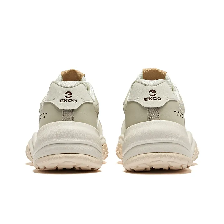 Erke Cheese Cushioning, Wear Resistant Low Top Casual Shoes Men's Microcrystal White Pumice Gray-3