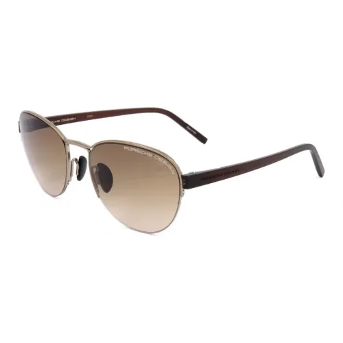 PORSCHE DESIGN Plastic Metal Browline Sunglasses Unisex Gold