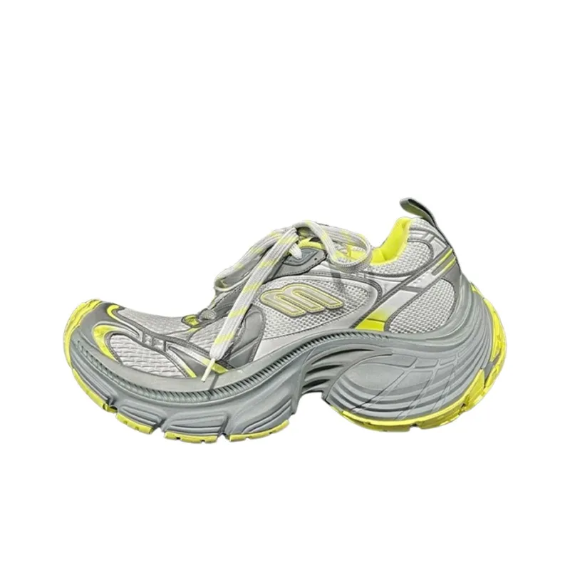 Balenciaga 10XL Low Top Casual Shoes Men's Gray Yellow-0