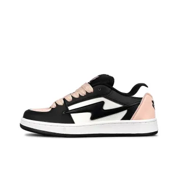 LuzaoT SUPER DRAG Lightning Puffy Shoes Low Top Skateboard Shoes Women's Black Pink