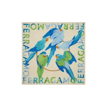 FERRAGAMO Parrot-print Silk Scarf