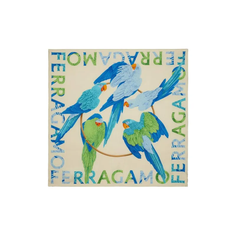 FERRAGAMO Parrot-print Silk Scarf-0