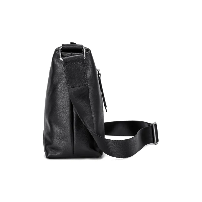 Ace Paul Litchi Grain Top Grain Cow Leather Crossbody Bag Shoulder Bag Medium Size Unisex Black-2