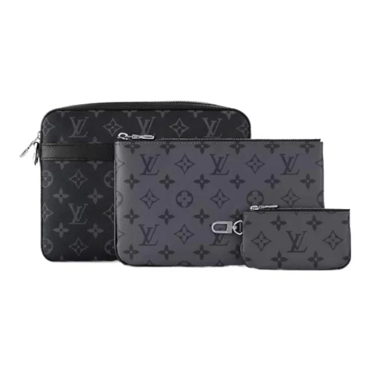 LOUIS VUITTON Trio Messenger Monogram Eclipse Reverse Gray-5