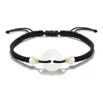 Phoenix Temple Jewelry Hetian Jade Bracelets Unisex Pale Greenish White Jade