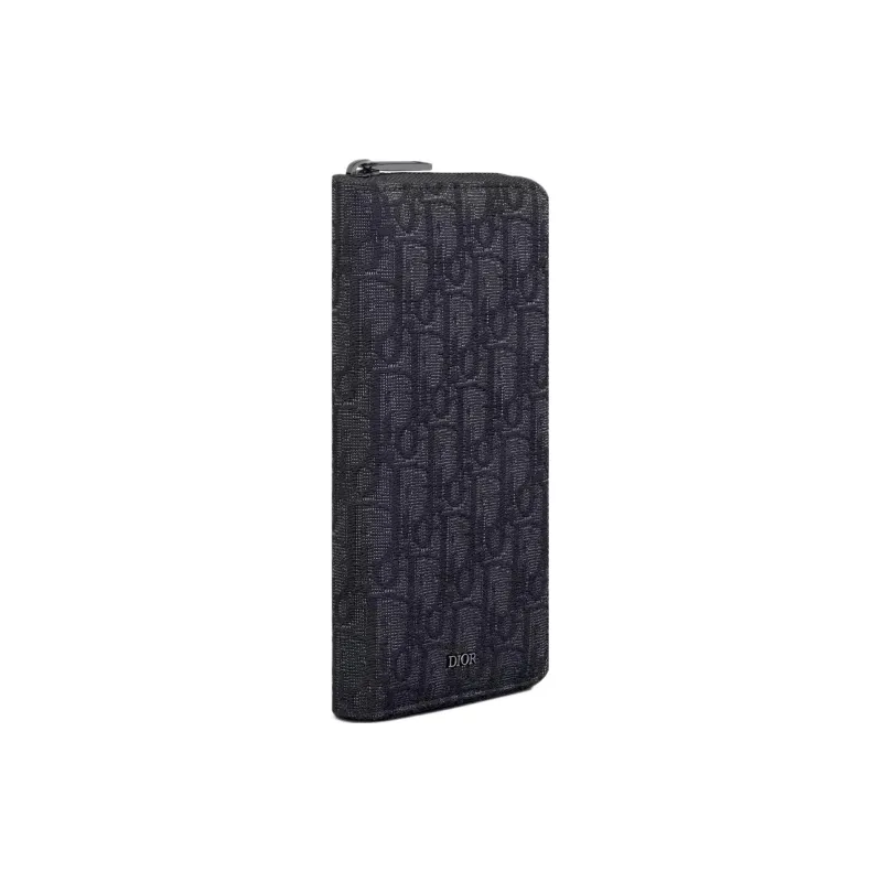 DIOR Oblique Jacquard Wallet Men's Black-1