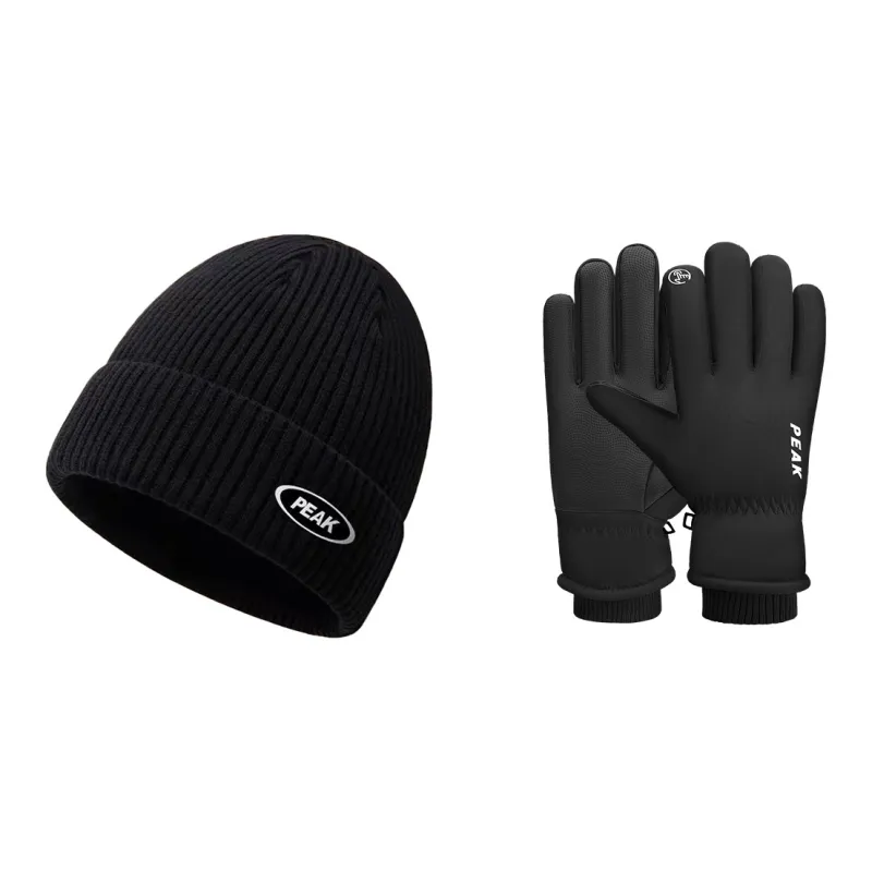 PEAK Knitted Fabric Beanies Two Piece Set Unisex-0
