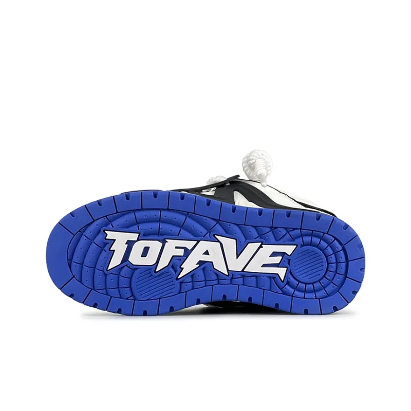 TOFAVE Low Top Skateboard Shoes Unisex Cool And Stylish White Blue-4