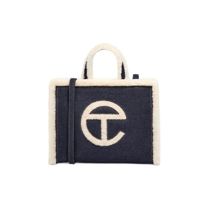 UGG Telfar Fabric Tote Bag Shopping Bag Shoulder Bag Crossbody Bag Handbag Medium Size Women's Denim Blue-0