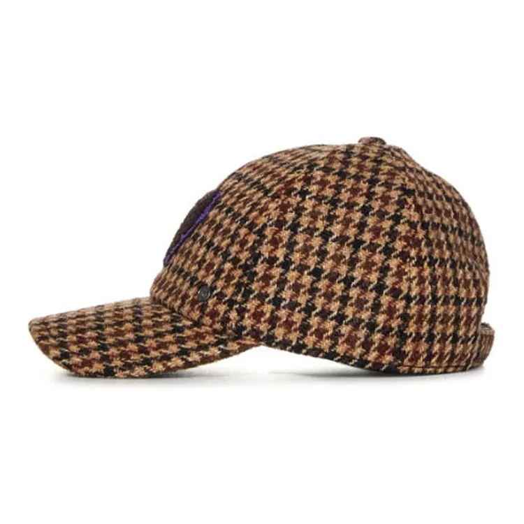 Maison Michel Tiger Shepherd's-check Baseball Cap-1