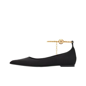 FERRAGAMO Cable link Chain Leather Ballerina Shoes