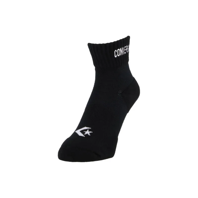 Converse Mid-Calf Socks Unisex 1 Pack Black White-1
