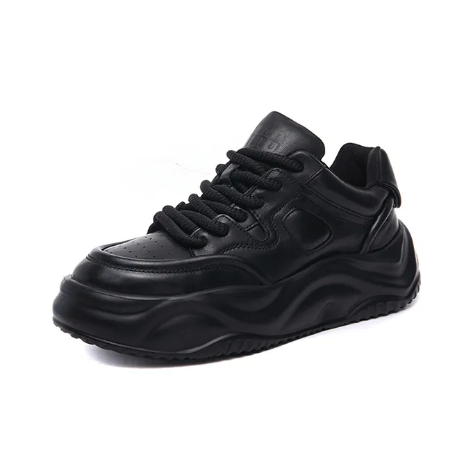 SHERIDan Wear Resistant Lightweight Height Increasing Low Top Casual Shoes Men's Black-1