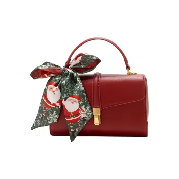 GXFMOD Handbags Red With Christmas Silk Scarf