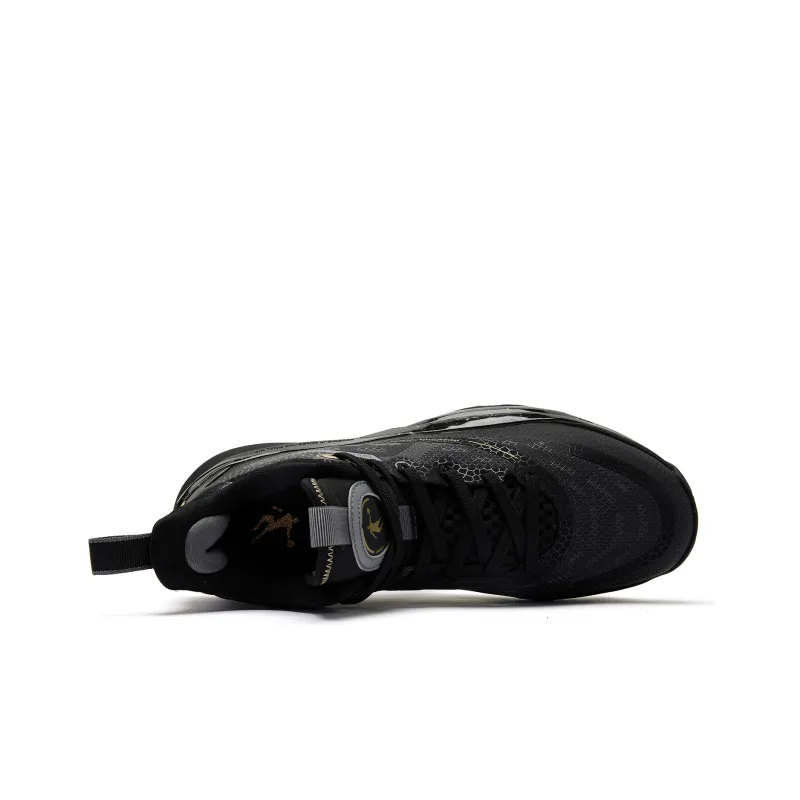 QIAODAN Killing Move 3.0 Shock Absorbers Mid Top Basketball Shoes Men's Black Gold-3