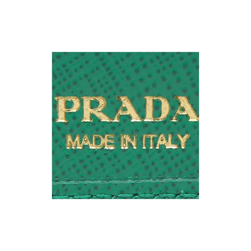 PRADA Leather Wallet Small Size Women's Green-6