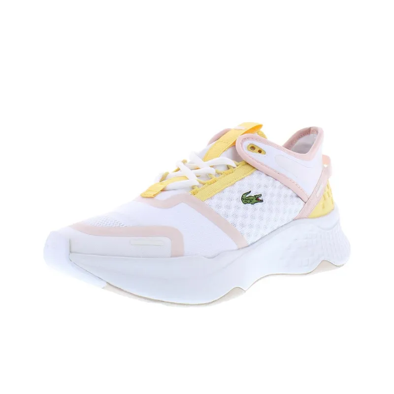 LACOSTE Anti Slip Wear Resistant Low Top Casual Shoes Women's White Pink-2