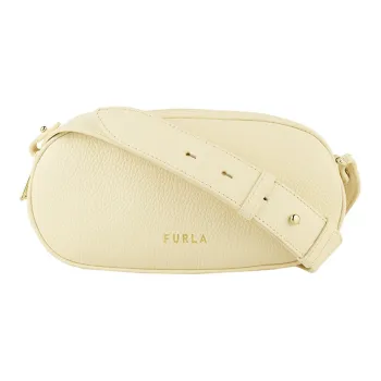 Furla Leather Shoulder Bag, Crossbody Bag Women's Light Yellow
