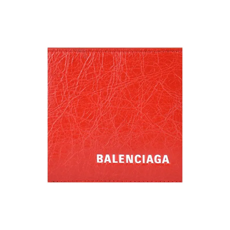 Balenciaga Leather Wallet Men's Red-3