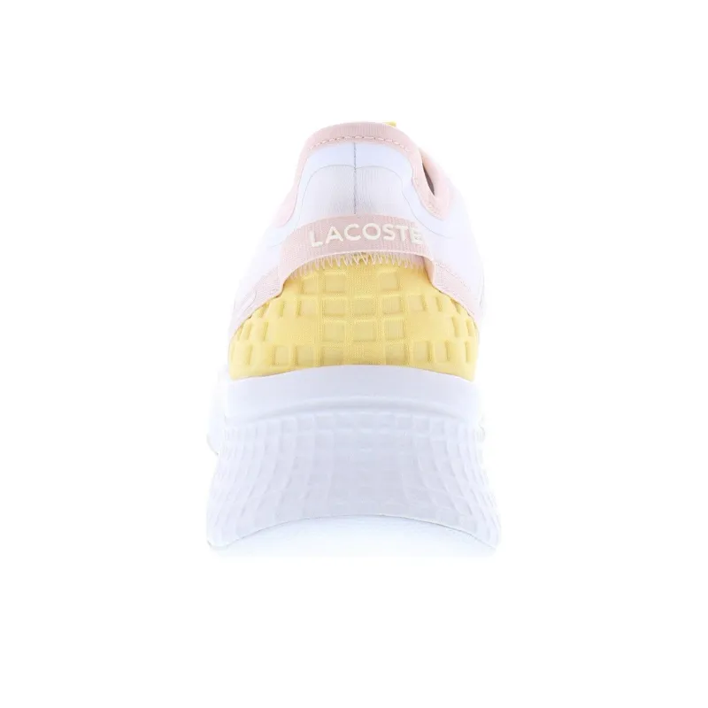 LACOSTE Anti Slip Wear Resistant Low Top Casual Shoes Women's White Pink-3