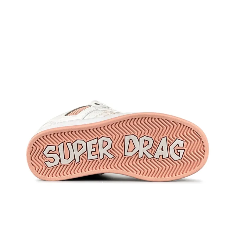 LuzaoT SUPER DRAG Low Top Skateboard Shoes Women's White Pink-5