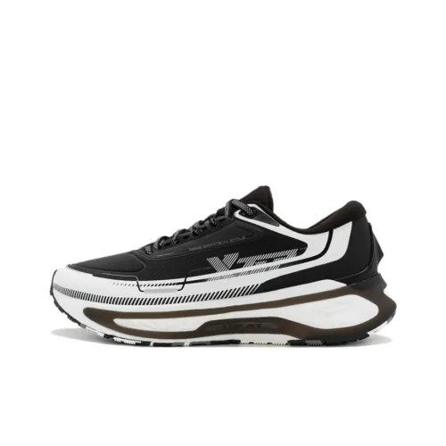 XTEP Cushioning Wear Resistant Low Top Running Shoes Men's Black White