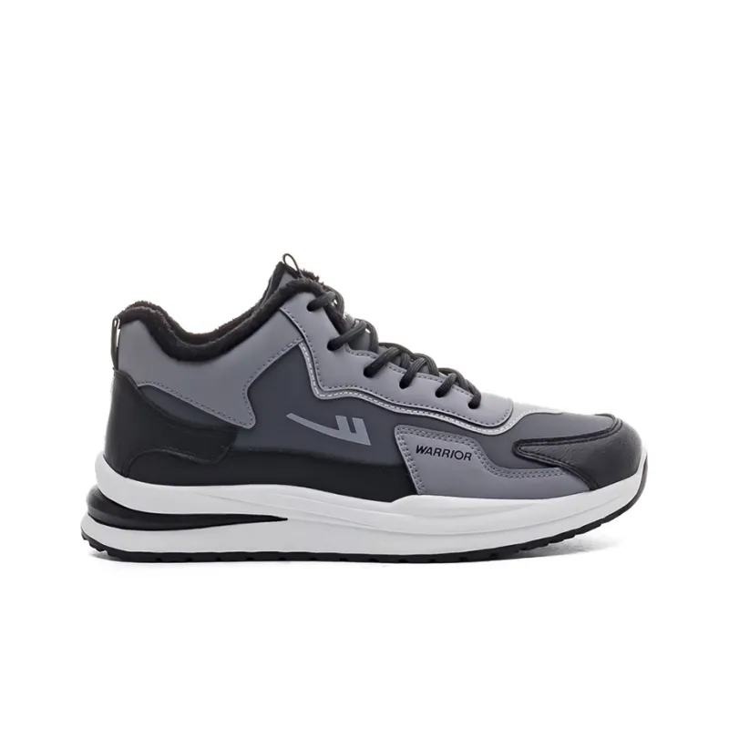 Warrior Warrior Thickened And Fleece Lined Padded Shoes Lightweight Low Top Casual Shoes Men's Black-1