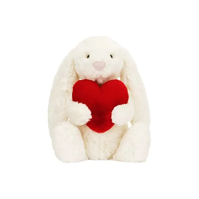 JELLYCAT Bashful Red Love Heart Bunny Stuffed Animal-3