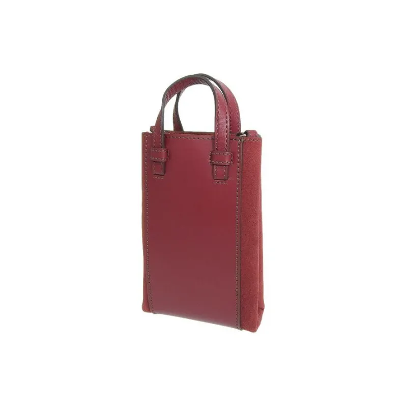 Furla Miastella Leather With Suede Handbag, Shoulder Bag, Crossbody Bag Women's Cherry Red-3