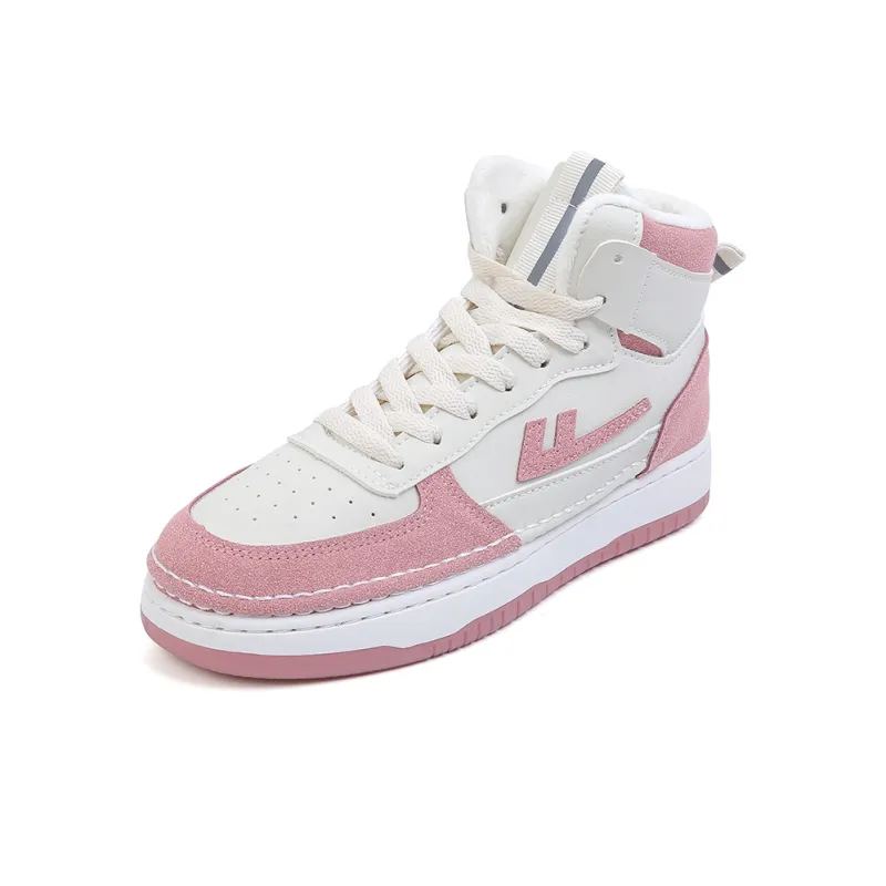 Warrior Thermal Height Increase High Top Casual Shoes Women's Beige Pink-2