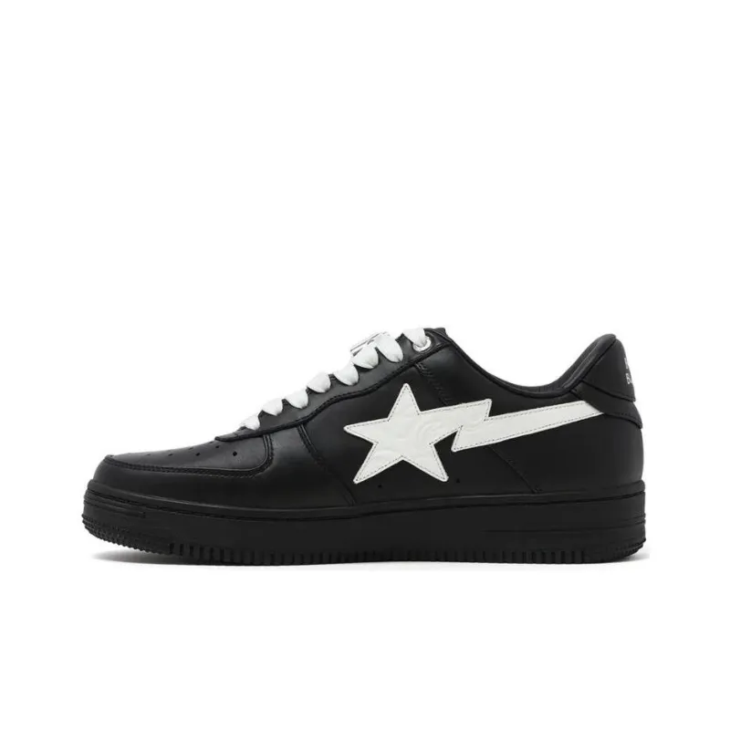 A BATHING APE STA Cushioning Low Top Skateboard Shoes Unisex Black-0