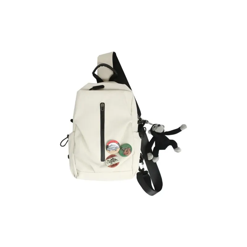 Duoluplo Doron Paul Nylon Sling Bag Regular Unisex Ecru/Black/Red-0