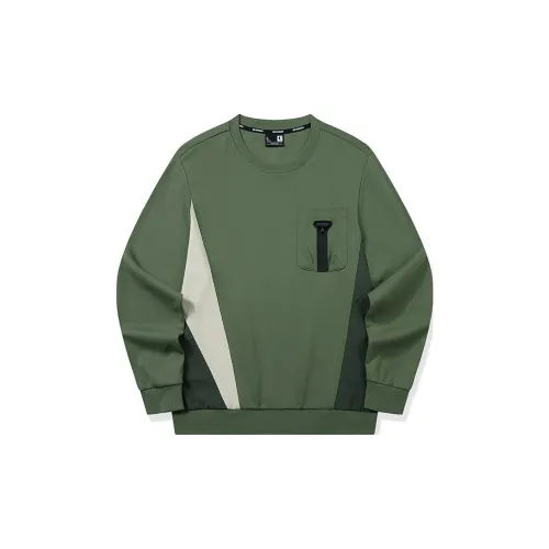 QIAODAN Sweatshirts Men Iwai Tea Seaweed Green