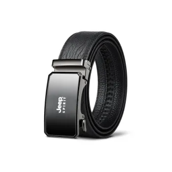 JEEP SPIRIT Trendy Young And Middle Aged Korean Style Students Automatic Buckle Leather Belts Men's Width 3.4cm